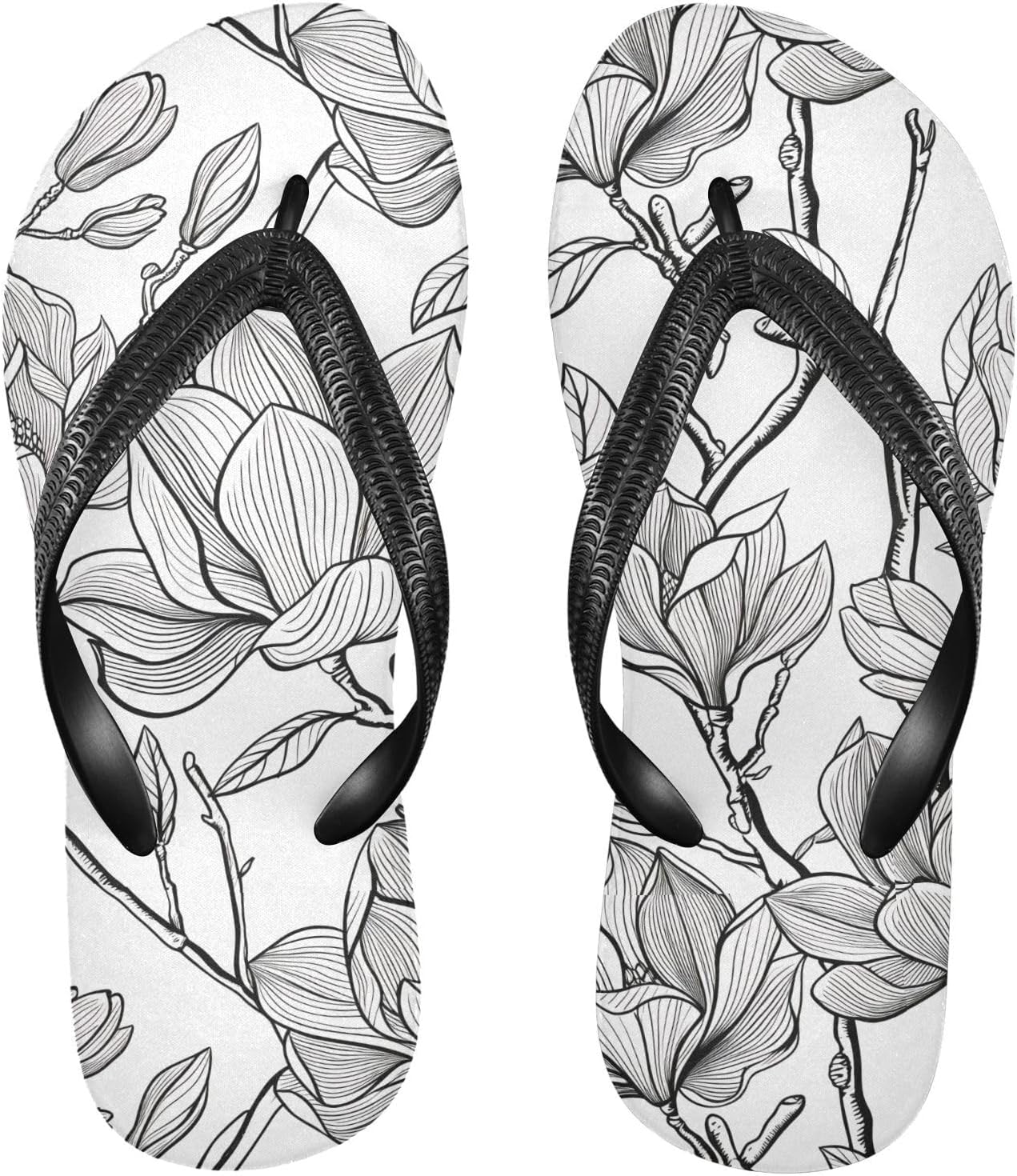 

Женские и мужские пляжные шлепанцы с белой веткой орхидеи, резиновые, противоскользящие, для душа и летней прогулки Sinestour