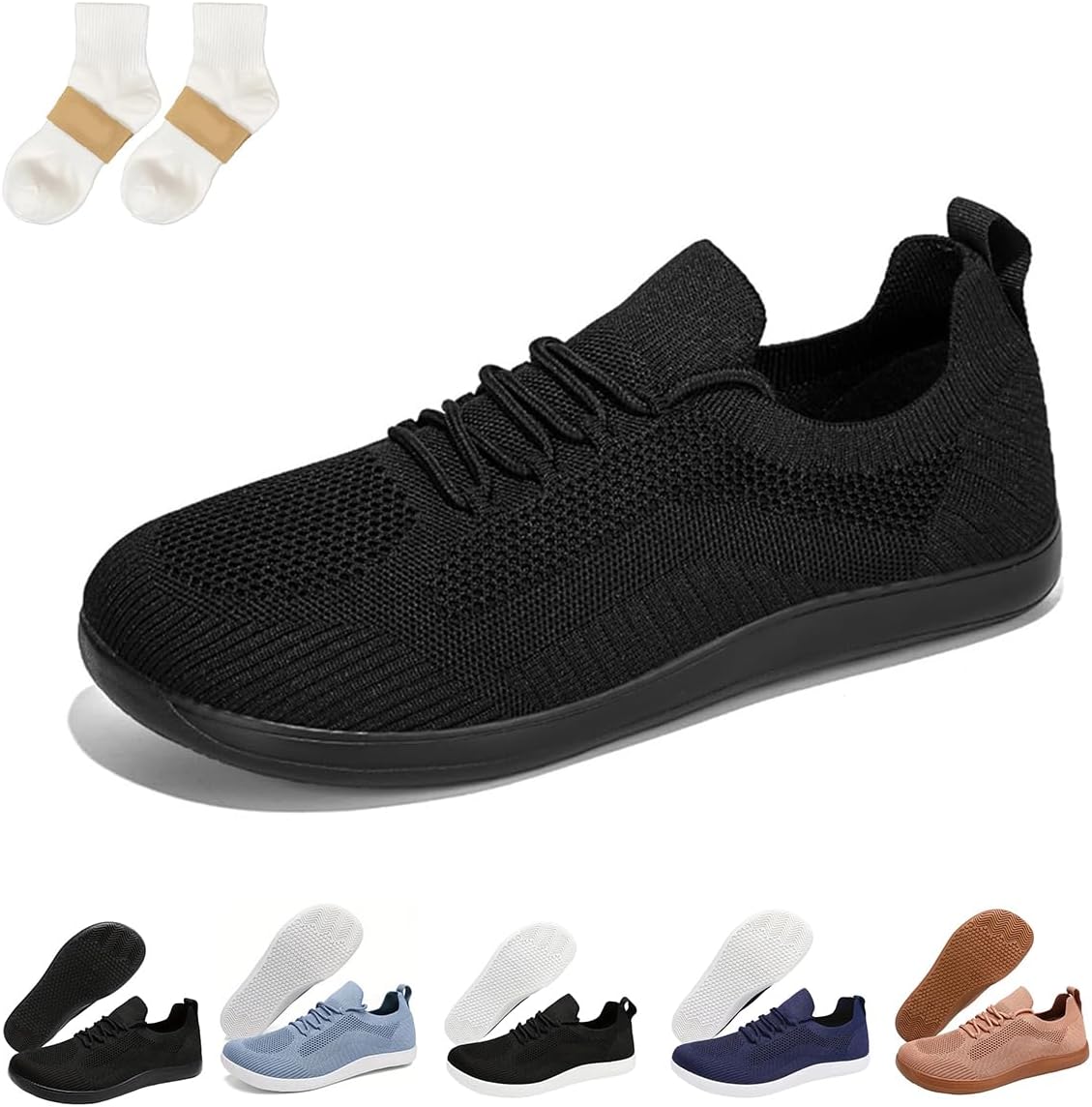 

Женские комфортные гибридные туфли, мужские повседневные спортивные кроссовки с широкой носковой частью и дышащей сеткой Generic, черный