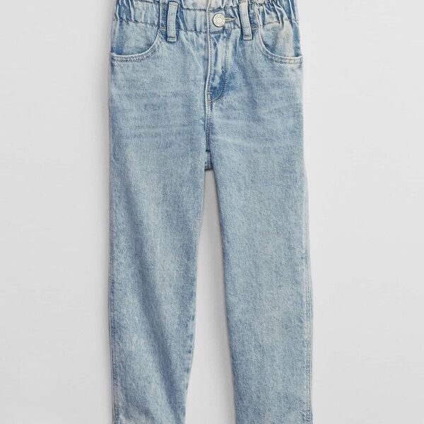 

Джинсы mum fit с кислотной обработкой Gap, синий