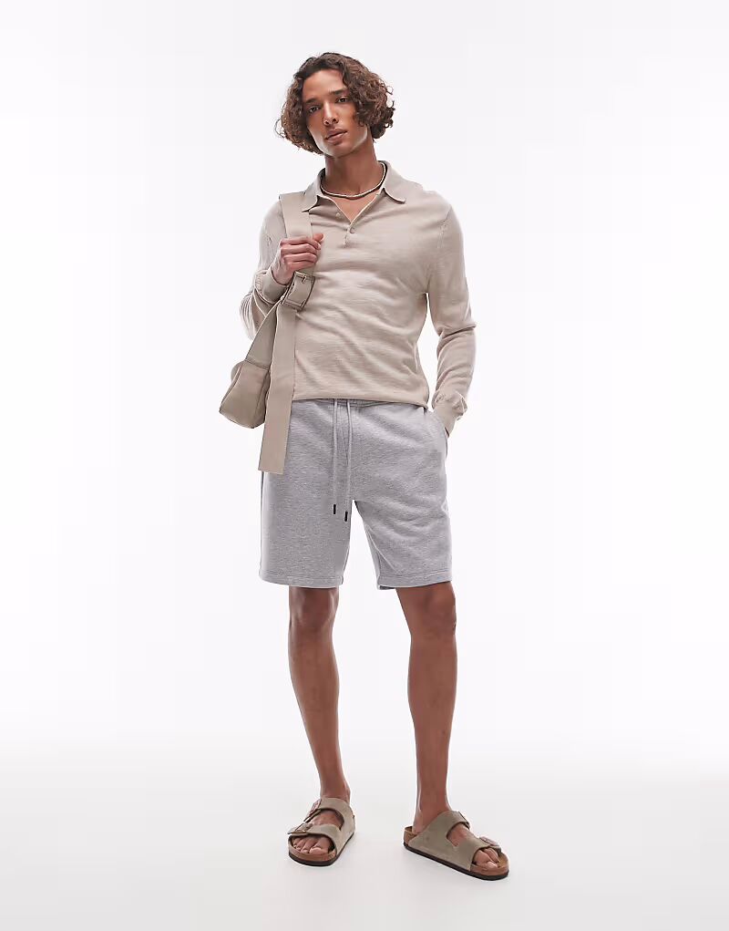 

Классические шорты Topman серого меланжевого цвета