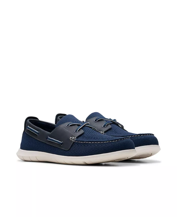 Мужские повседневные лодочные туфли Flexway Tie Casual Slip On Clarks, синий — фото 2