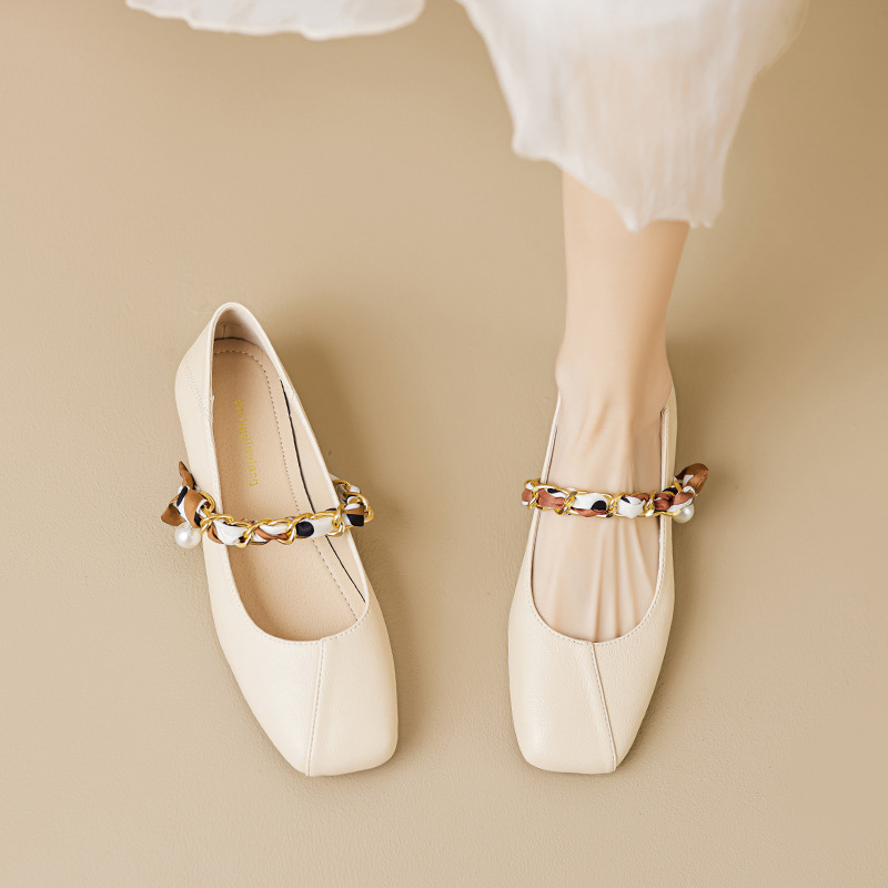 QITUMAUL Женские туфли Мэри Джейн на массивном каблуке цвета хаки, цвет Khaki【Heel height 2.5cm】 — фото 4