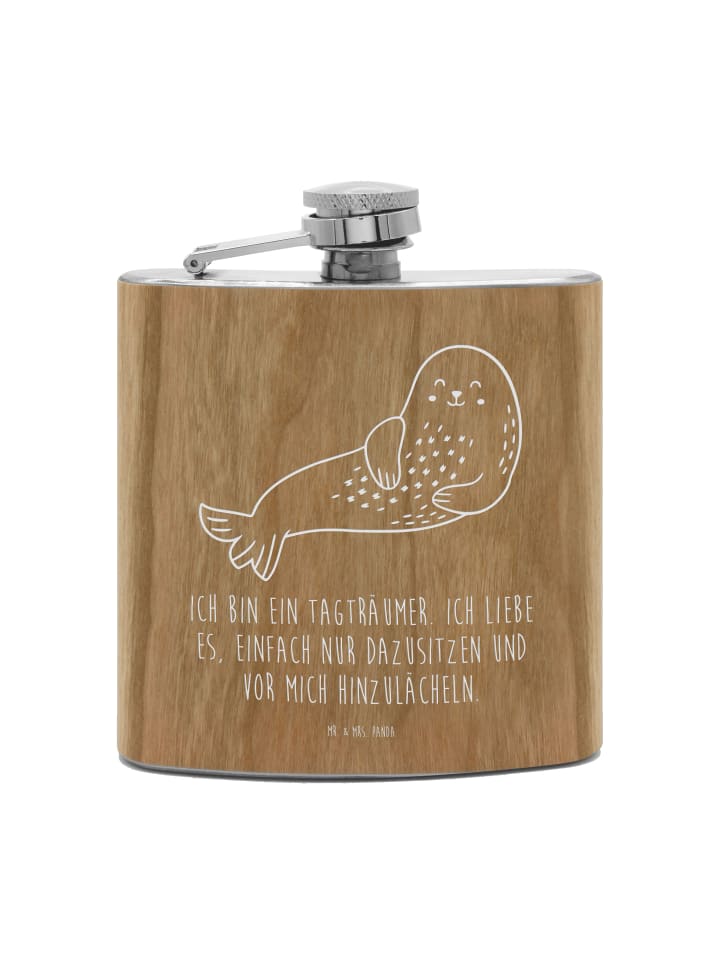 

Mr. & Mrs. Panda Коричневая фляжка с изображением смеющегося и говорящего тюленя