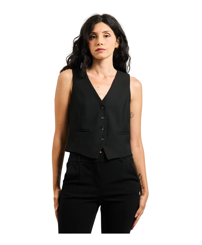 

Черная безрукавная куртка из эластичной саржи Iblues, черный