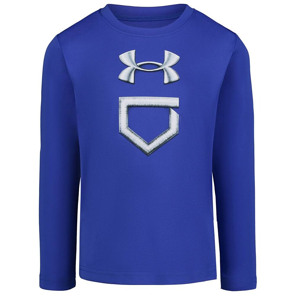 

Бейсбольная футболка с длинными рукавами и логотипом Under Armour Tech для мальчиков 4–7 лет, синий