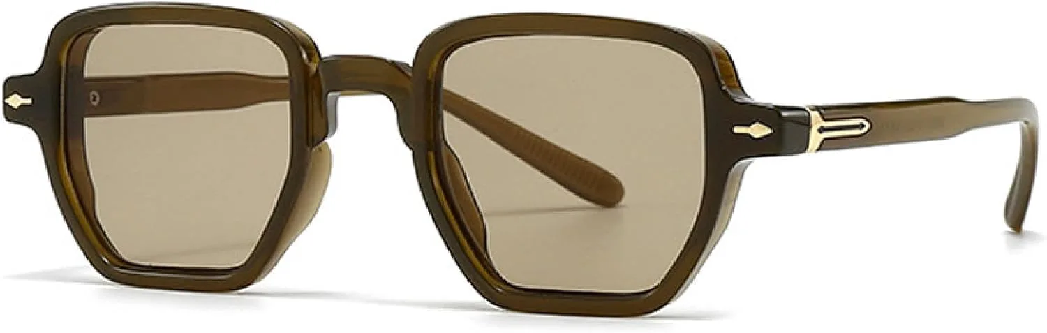 

Ретро женские солнцезащитные очки с заклепками, панк-стиль, мужские темно-зеленые солнцезащитные очки с защитой от УФ-излучения UV400 VVTWSSW, Olive Green Green