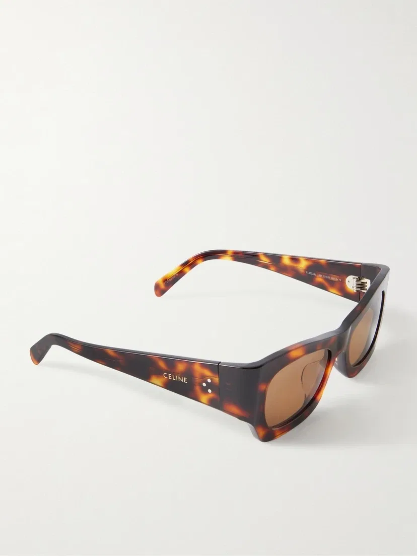 Солнцезащитные очки-авиаторы с черепаховой оправой из ацетата CELINE EYEWEAR, коричневый — фото 3