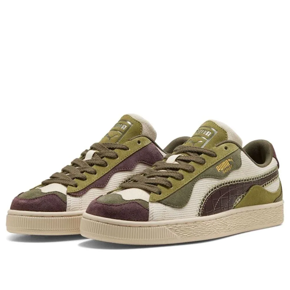 Кроссовки PUMA Basket Trippy Camo 'Alpine Snow Loden Green Chocolate Brown' — фото 2