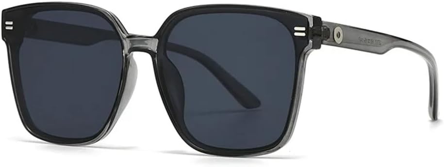 

Винтажные солнцезащитные очки в большой тонкой квадратной оправе 2027 года для женщин, солнцезащитные очки для мужчин, популярные панк-очки с заклепками MTZJH, Gray Black