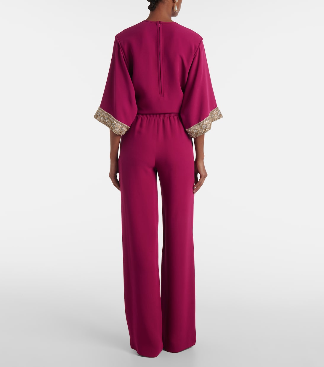 Широкие брюки Cady Couture Valentino, Phalaris Magenta — фото 3