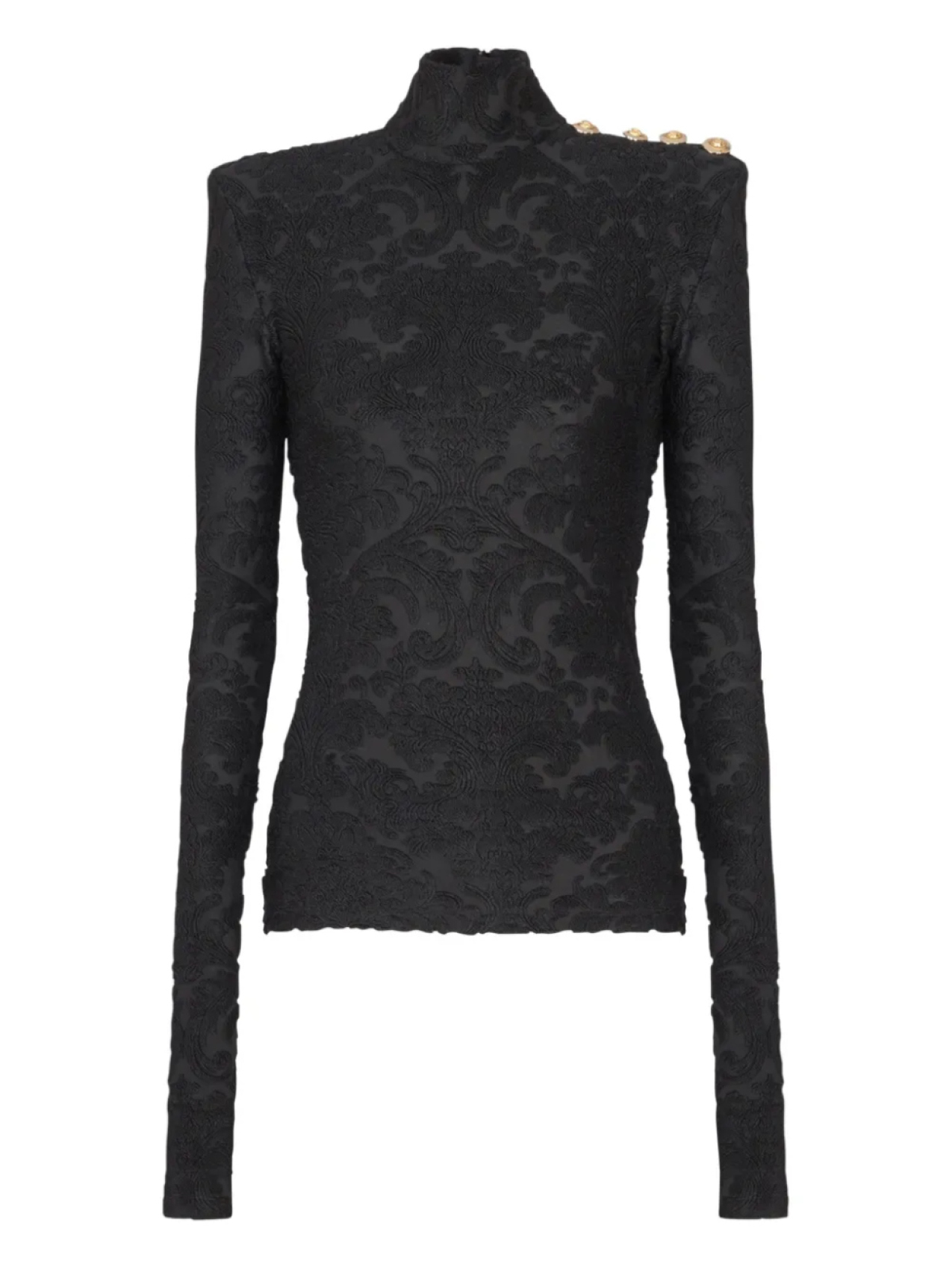 

Balmain топ с длинными рукавами и узором, черный