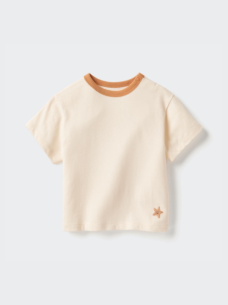 

Футболка с круглым вырезом dry Uniqlo, цвет 30 бежевый