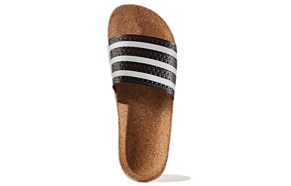 Тапочки originals adilette cork slippers black/white Adidas, черный — фото 4