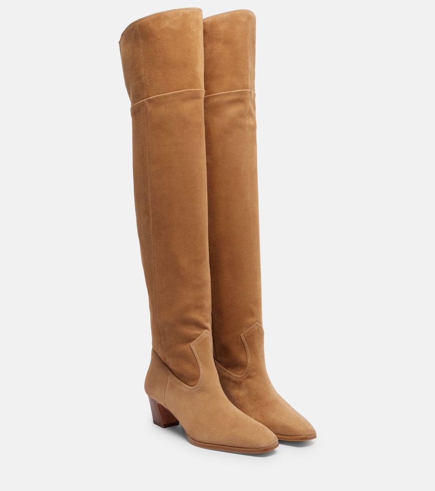 Ботинки Nomad 50 suede over-the-knee Aquazzura, Camel