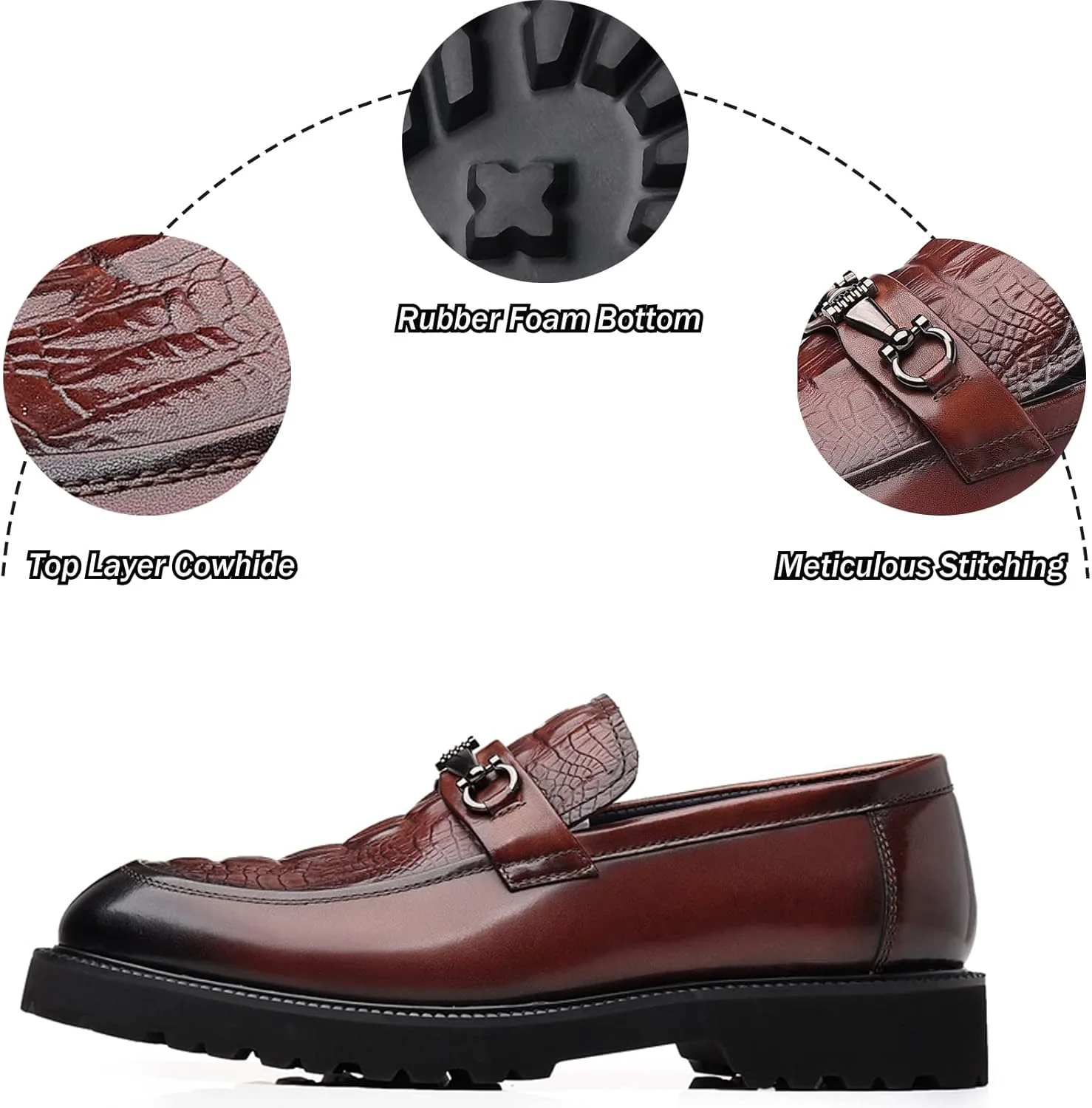 Мужские оксфорды - премиальные туфли из натуральной кожи, стиль smart casual, формальные офисные дерби, слипоны, свадебные туфли под костюм Zentavi, коричневый — фото 3