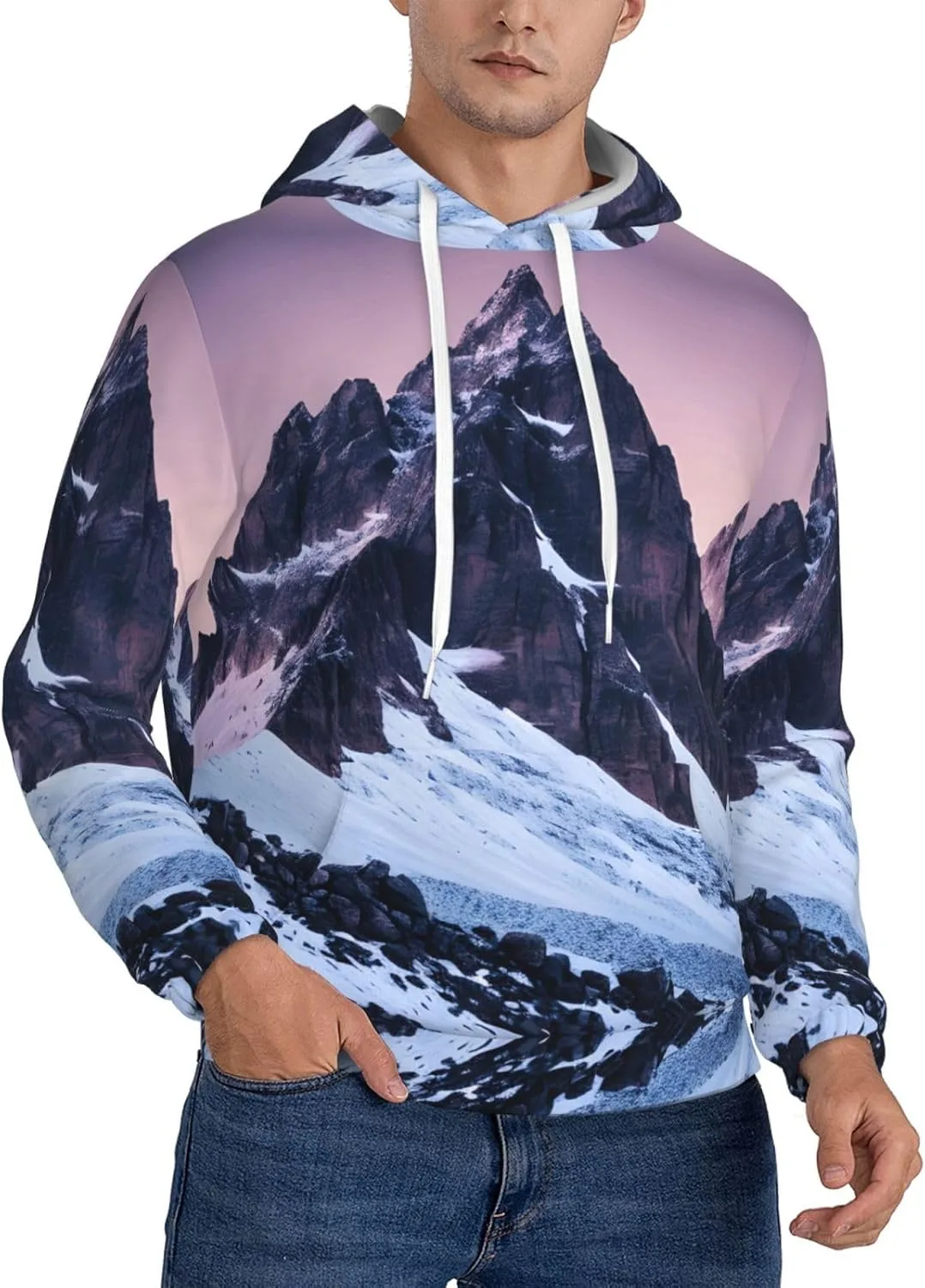 

Толстовка с капюшоном BaerK для мужчин, с горным принтом