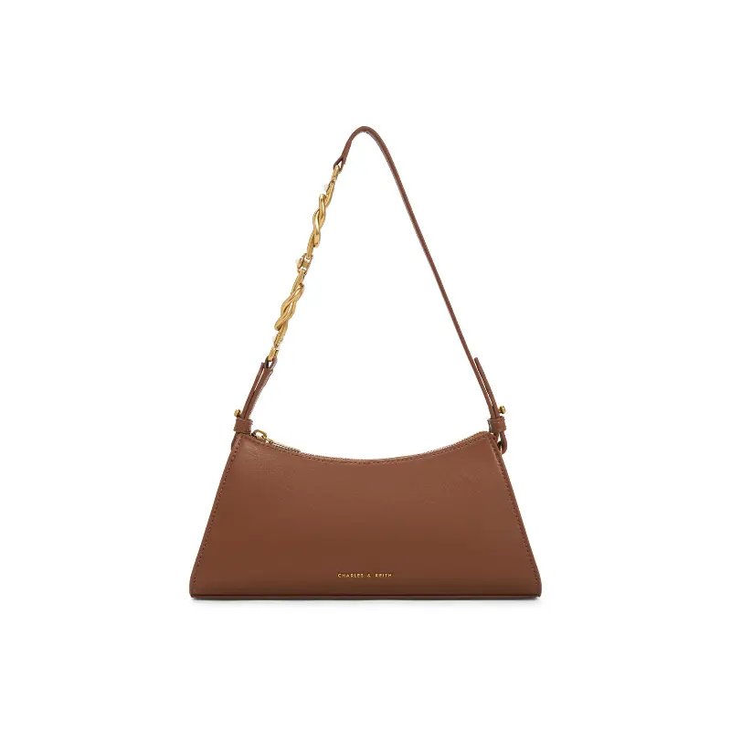 

CHARLES&KEITH Тканевая маленькая сумка CK портативная через плечо малого размера женская белая/светло-голубая/шоколадная, Chocolate Chocolate