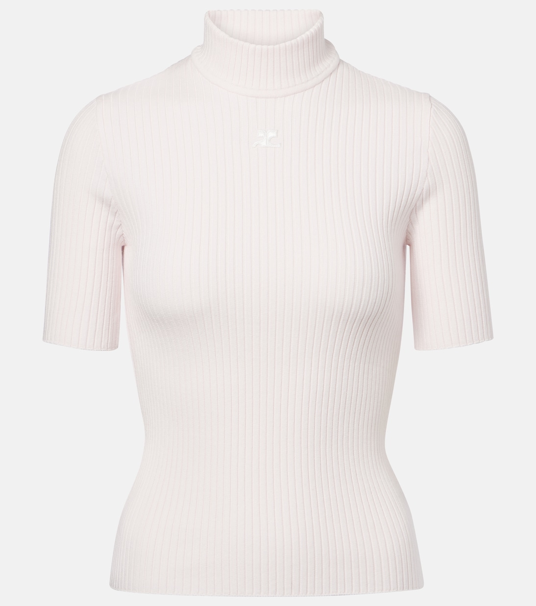 

Редакция ребристого трикотажного топа Courrèges, Pale Pink