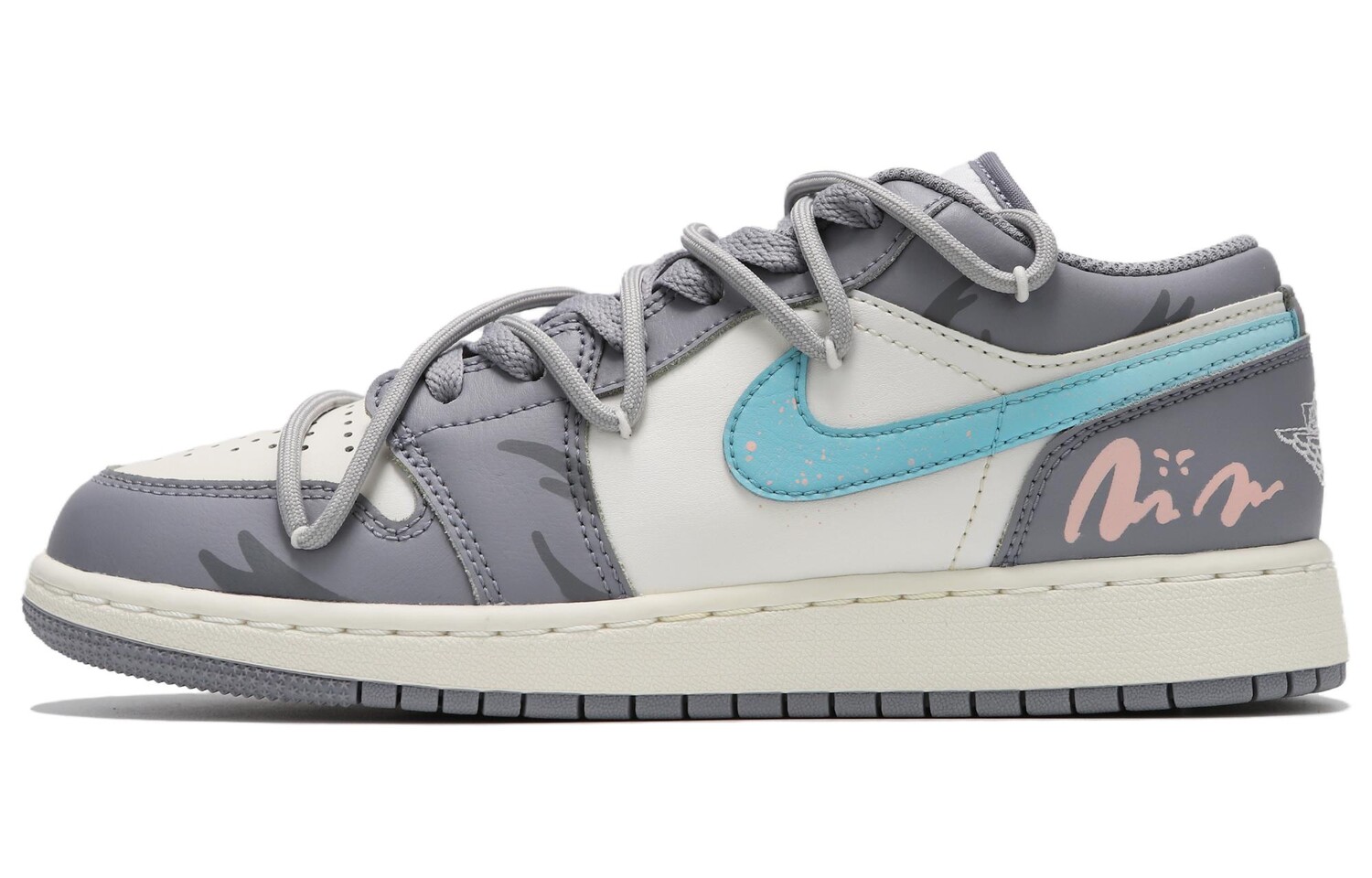 

Кроссовки Air Jordan 1 Vintage Basketball Shoes Women's Low-top Cool Grey, серый