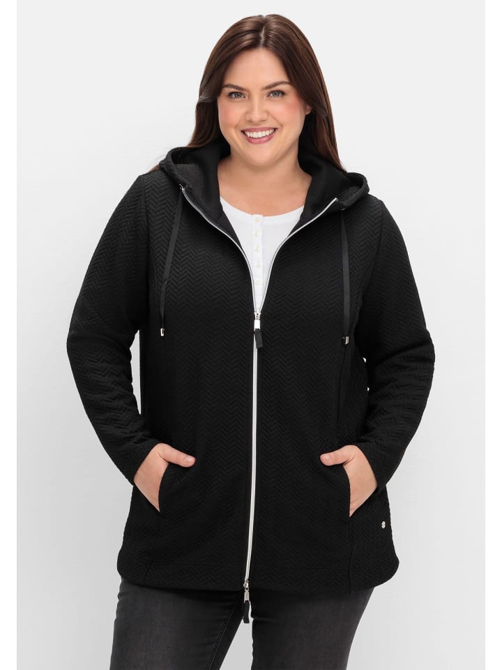 

Спортивная куртка sheego Kapuzen-Sweatjacke, черный