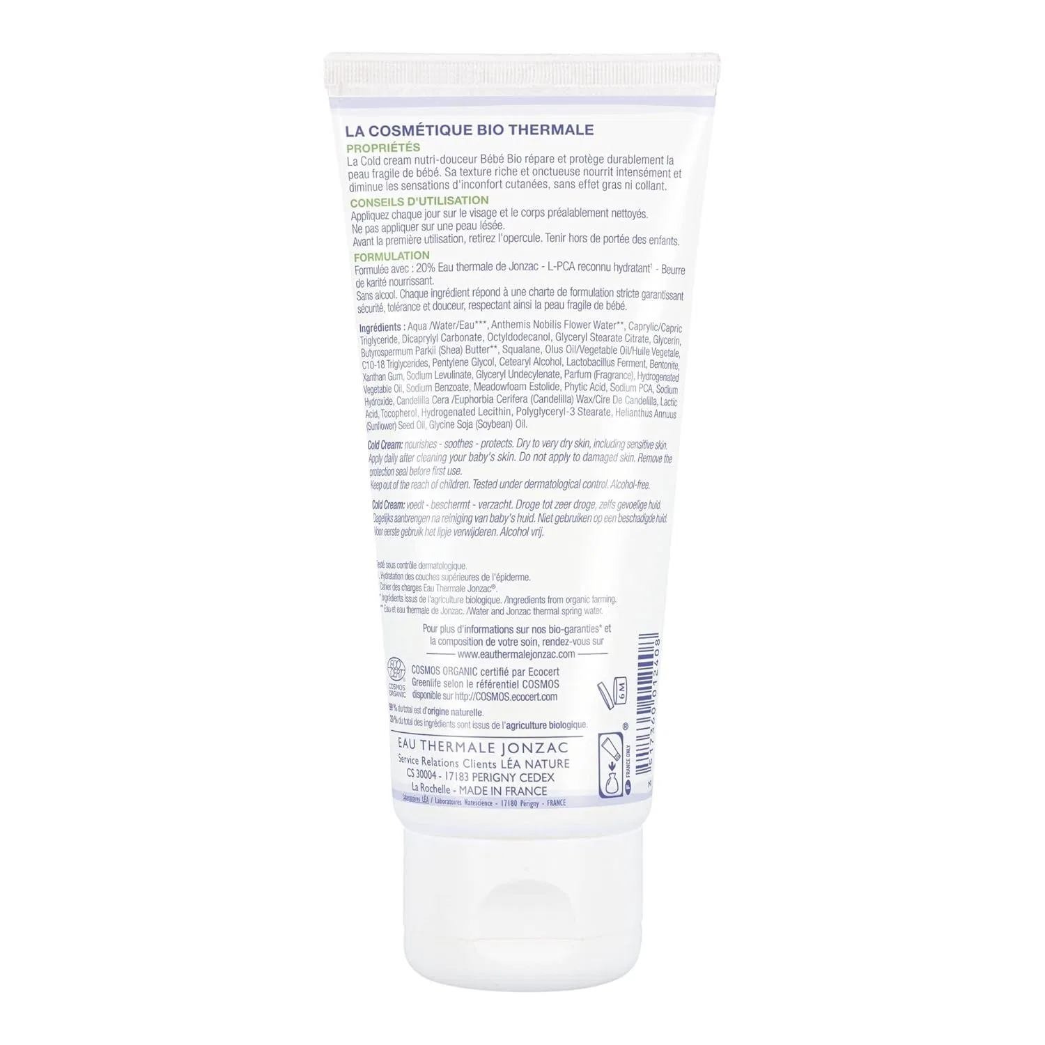 Детский питательный колд-крем «Bébé Bio Cold Cream Nutri-Gentle» 100 мл от Eau de Jonzac Natessance — фото 2