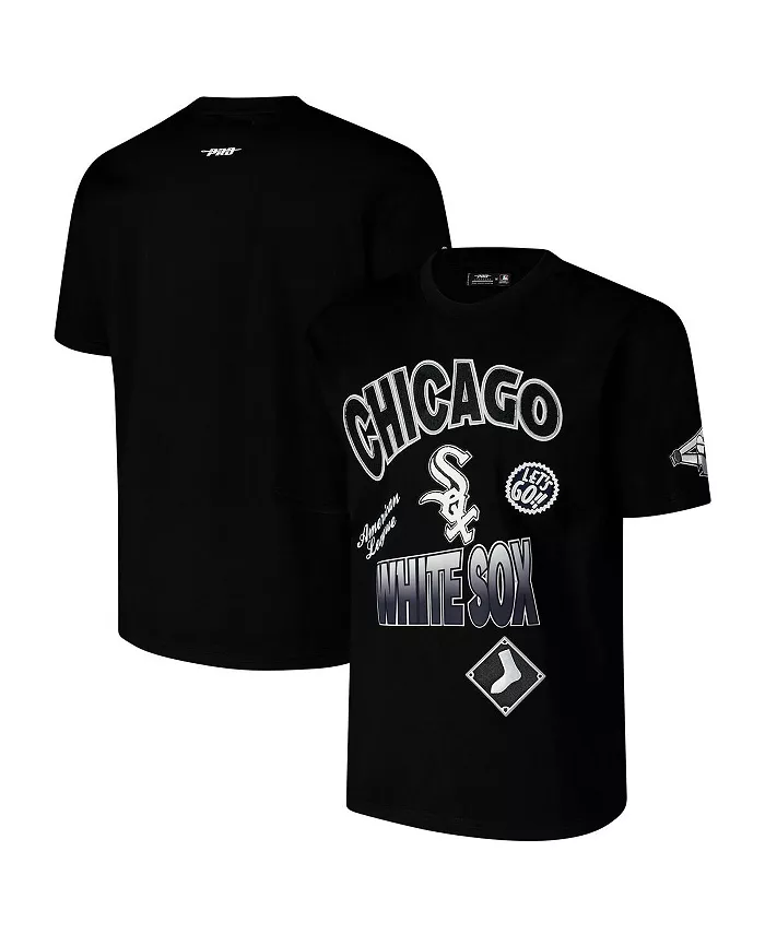 

Мужская черная футболка Chicago White Sox Turn It Up с заниженным плечом Pro Standard