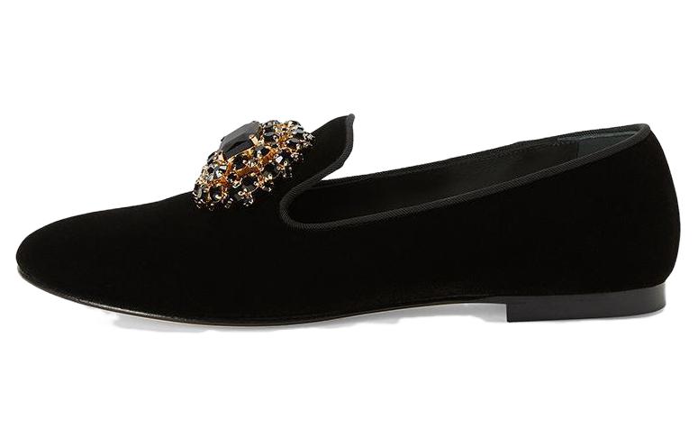 Анжелика Кристаллы декорированные Лоферы Женские Giuseppe Zanotti, Черный
