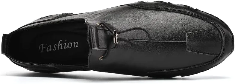 

Мужские кожаные модные слипоны-лоферы, мужская повседневная обувь, мягкие удобные мужские туфли для вождения и прогулок Abborora, черный