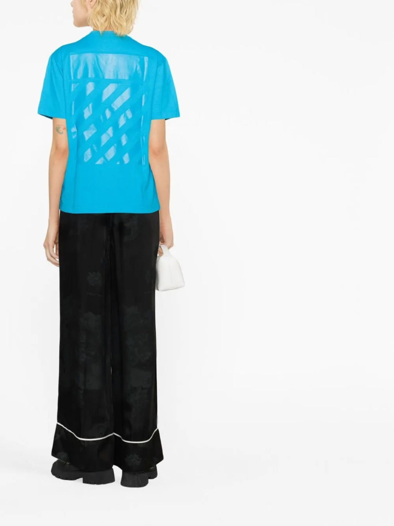 Off-White футболка с короткими рукавами и полосками Diag, синий — фото 4