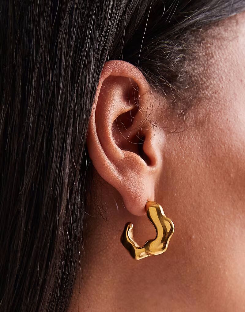 

Серьги из литой нержавеющей стали в золотистом тоне Pieces