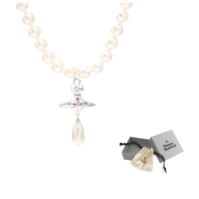 

Ожерелье-чокер с одним рядом жемчуга и подвеской Vivienne Westwood