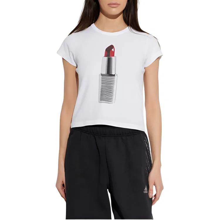 Футболка с принтом Alexander Wang белая — фото 4