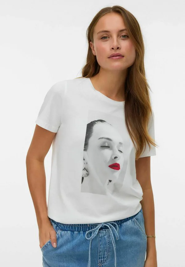 

Футболка с принтом vmjamaica Vero Moda, Snow White, Белый, Футболка с принтом vmjamaica Vero Moda, Snow White
