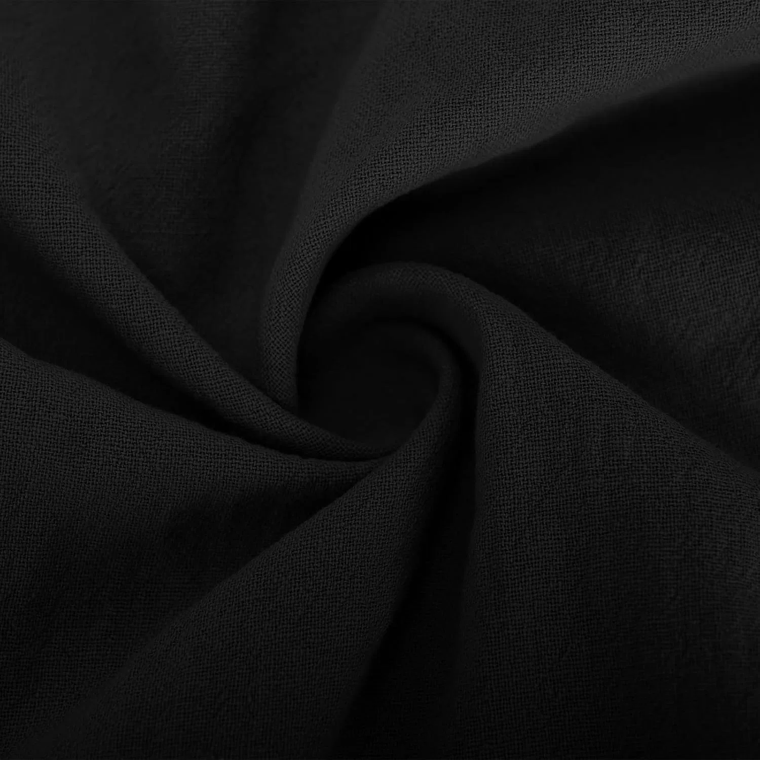 Брюки женские палаццо из льна с кулиской, хлопок, лен, Black20 — фото 3
