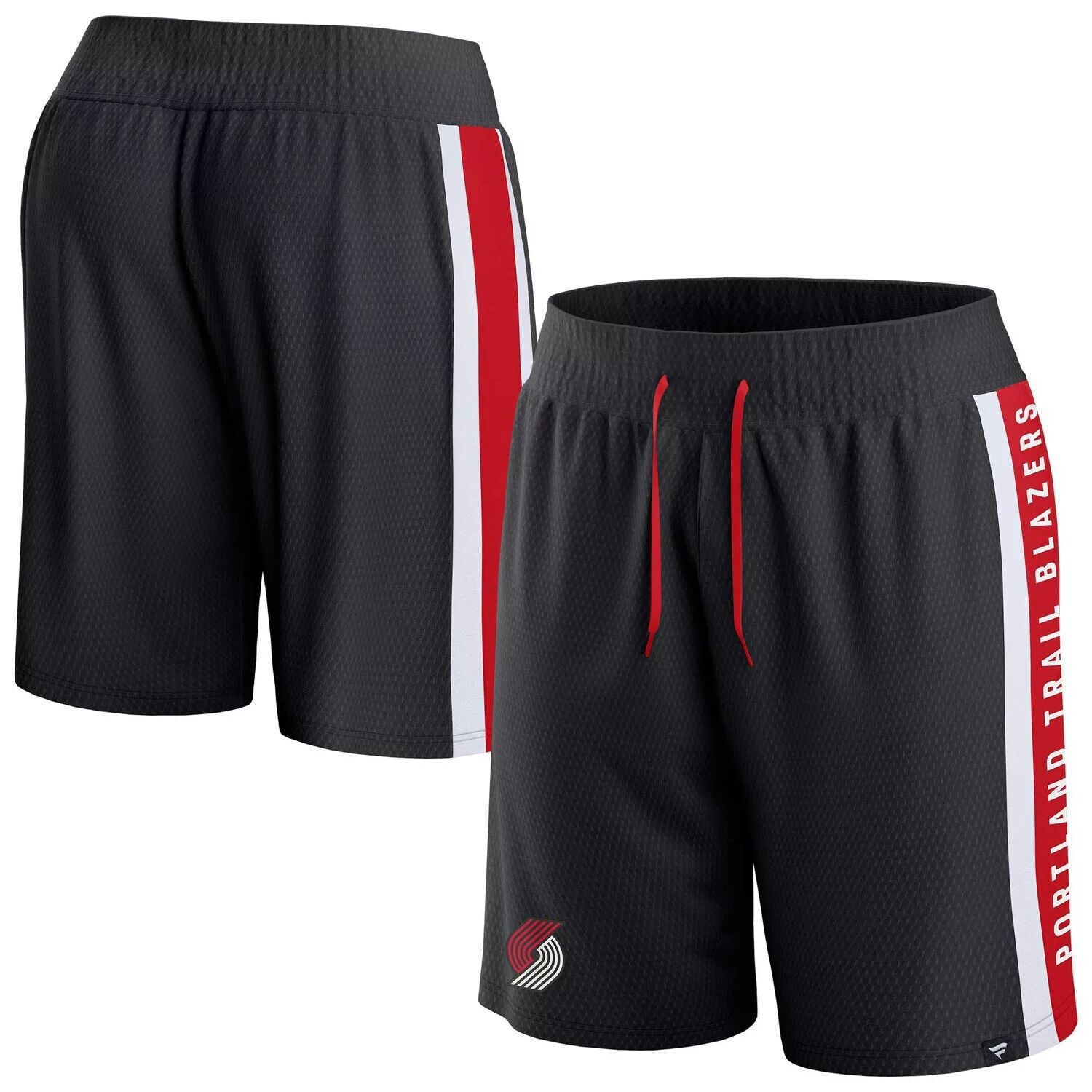 

Мужские фирменные черные шорты Portland Trail Blazers Referee Iconic в сетку Fanatics
