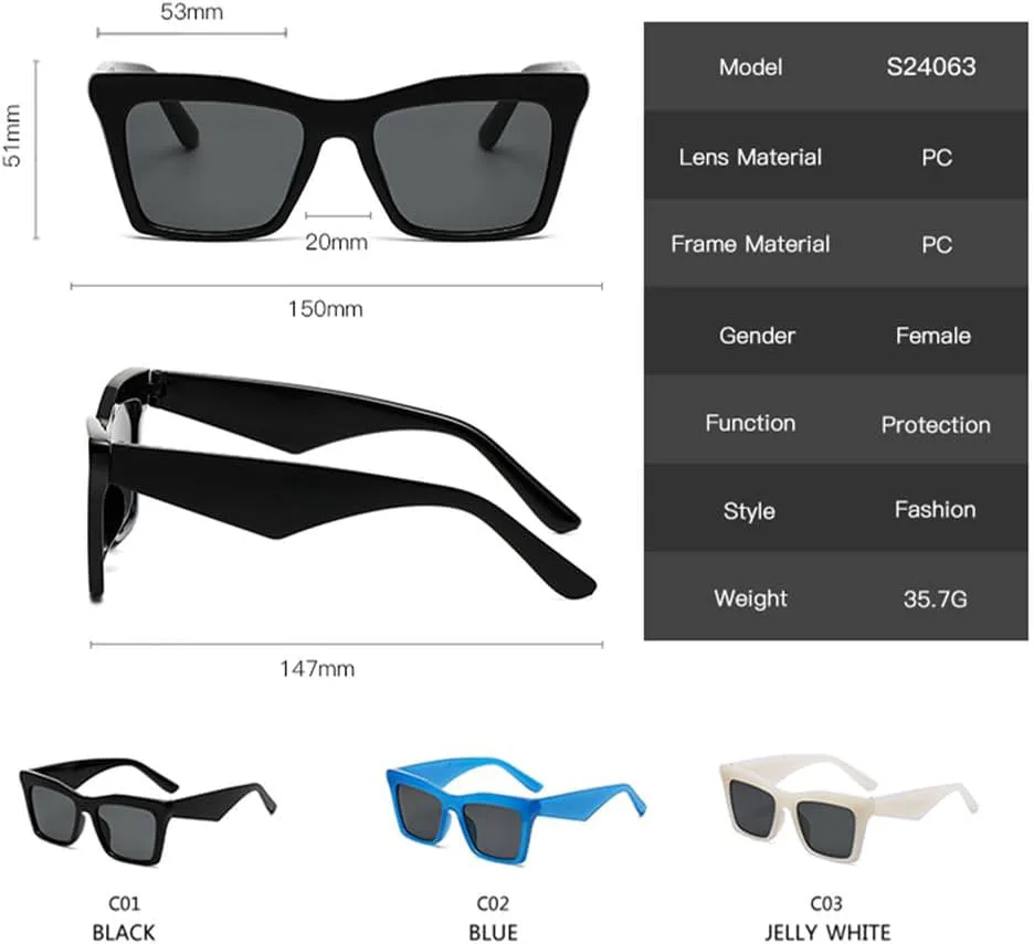 

LVTFCO Модные классические солнцезащитные очки для женщин, защита от УФ-излучения UV400, винтажные панк-очки, солнцезащитные очки для мужчин и женщин, Clear Grey