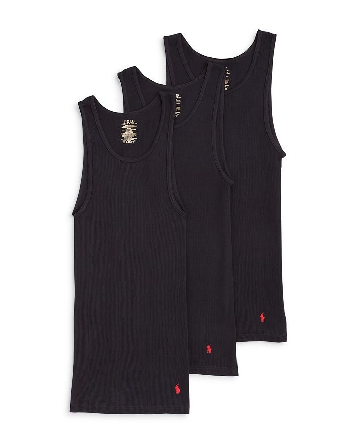 

3 комплекта майки в рубчик Polo Ralph Lauren, черный