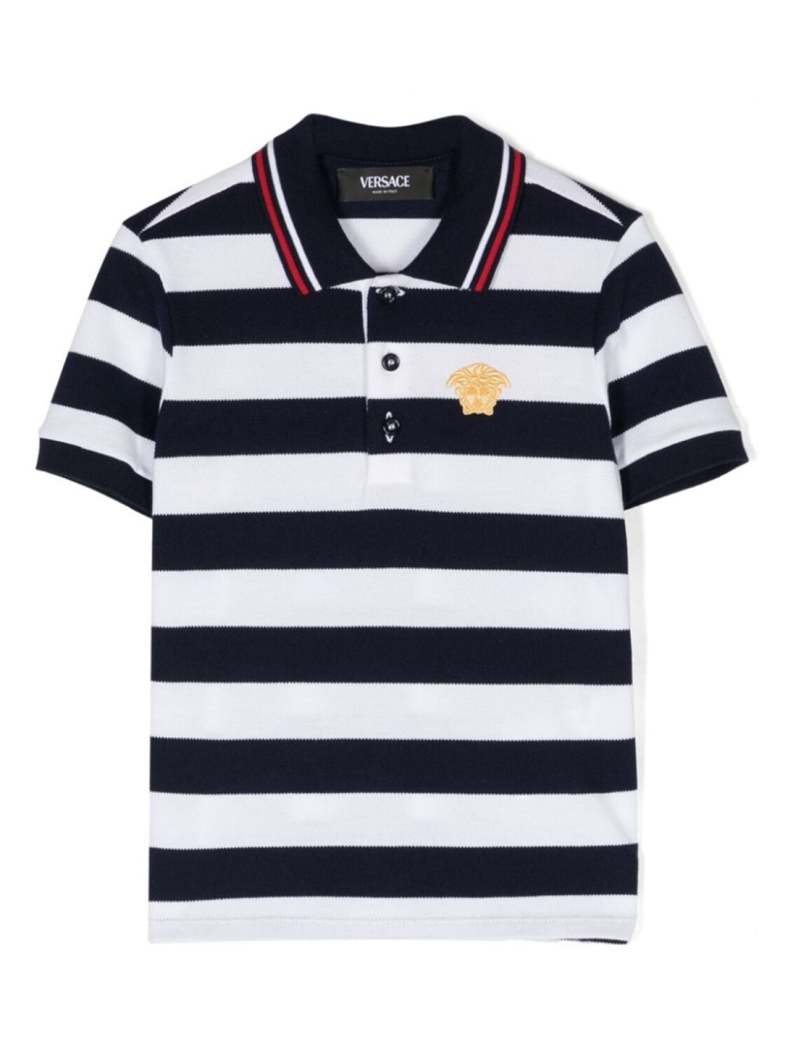 

Versace Kids рубашка поло в полоску Nautical Stripe, синий