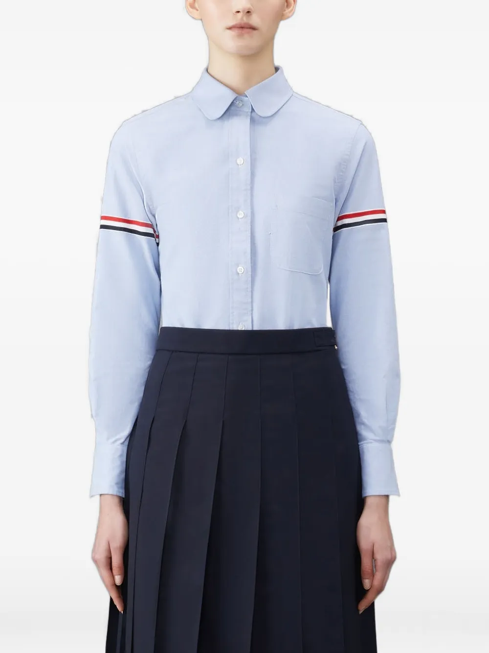 

Рубашка Оксфорд с рукавами Grosgrain THOM BROWNE, синий