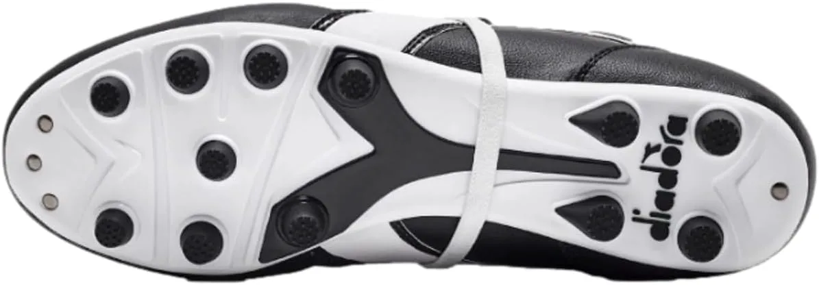 

Футбольные бутсы Diadora Brasil OG LT T MDPU для мужчин - ультра-мягкая кожа, водоотталкивающая, подошва для твердого грунта, съемная стелька, черно-белый