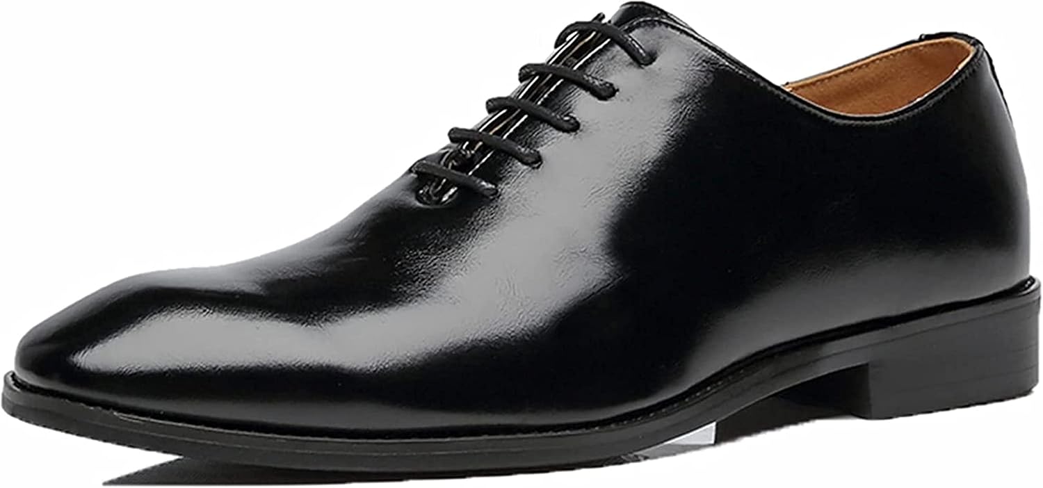 

Мужские деловые туфли Yiozoi, нескользящие, с квадратным носком, на шнуровке, оксфорды, кожаные, для офиса и свадьбы, черный