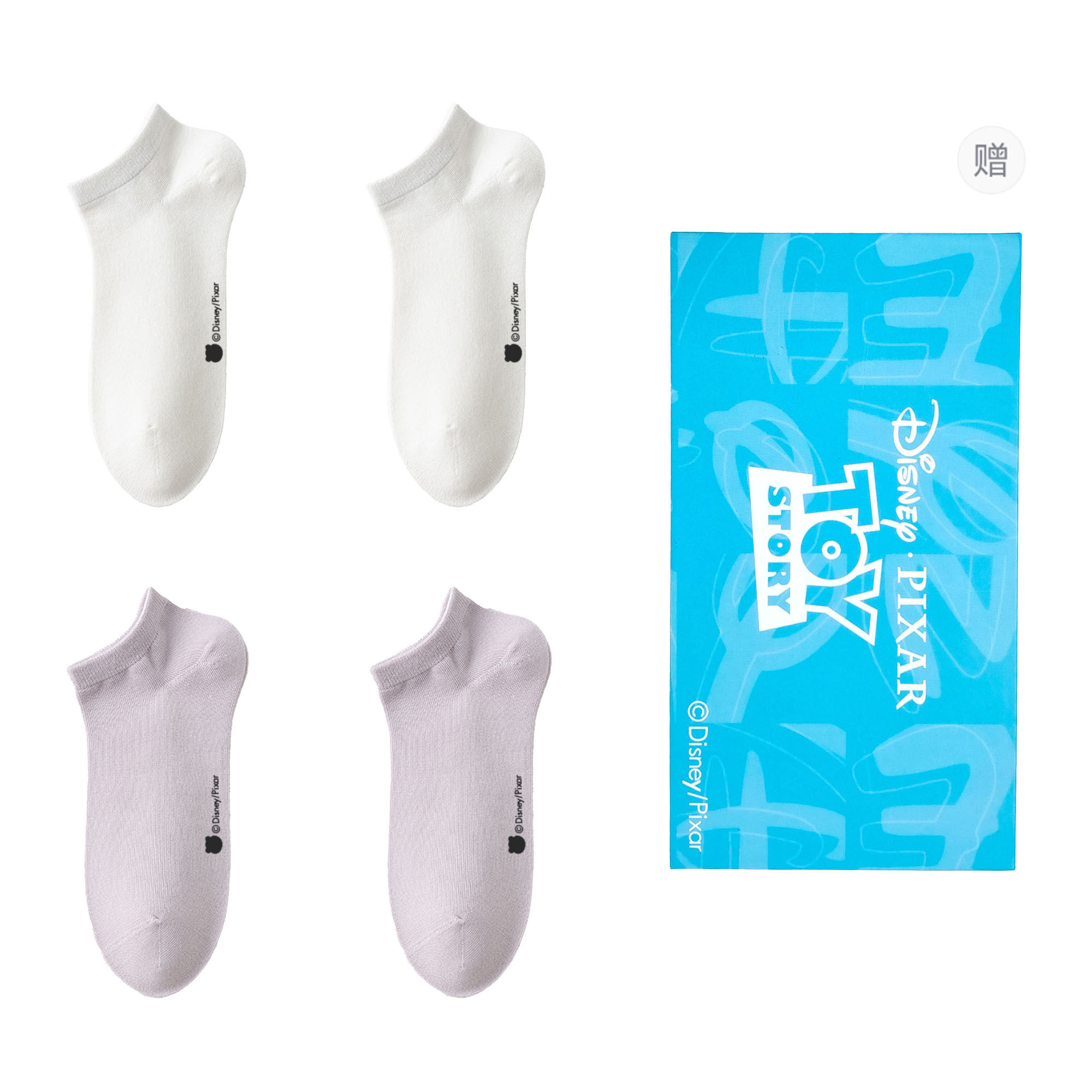 

Женские носки щиколотка Shopping Bag 4 Pack Disney, белый/фиолетовый