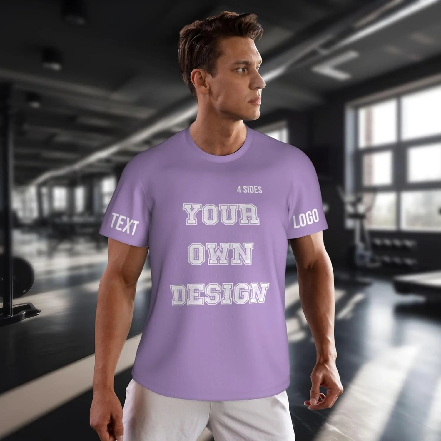 Футболка Custom с принтом на 4 сторонах, мужская, с логотипом — фото 2
