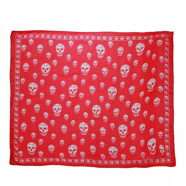 

Шарф skull scarf 104x120 Alexander Mcqueen, розовый