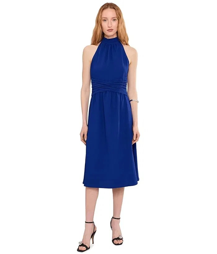Платье с высоким воротником и скрученным передом Calvin Klein, Ultramarine