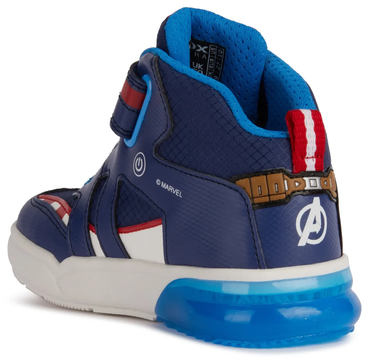 

Кроссовки Geox "Flashing Shoes J GRAYJAY BOY", с мигающей подошвой, повседневная обувь, полуботинки, туфли на шнуровке, красный