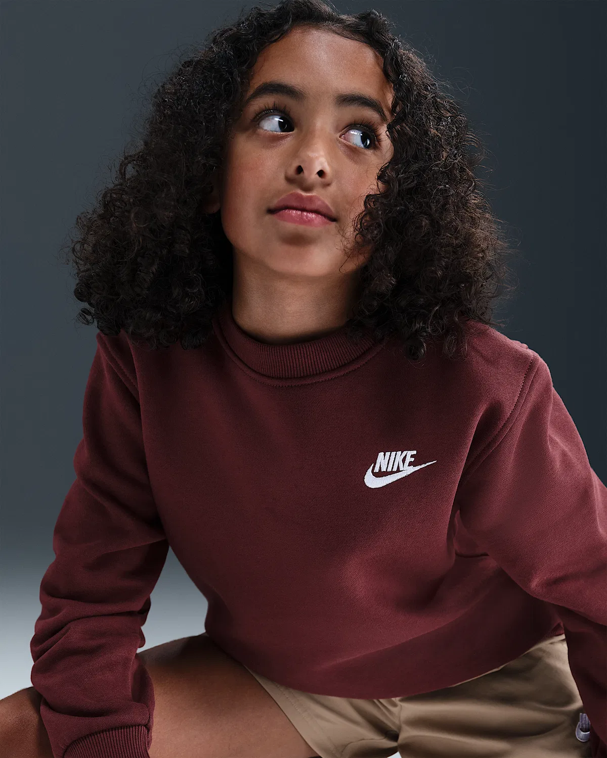 Детская толстовка Nike Sportswear Club Fleece, Dark Team Red/White — фото 2