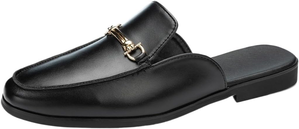 

Мужские кожаные лоферы, деловые сабо без задника, удобные, дышащие, стильные, офисные сандалии Zestrelax, черный