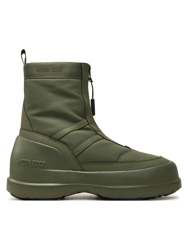 Зимние ботинки женские Moon Boot с передней молнией, хаки
