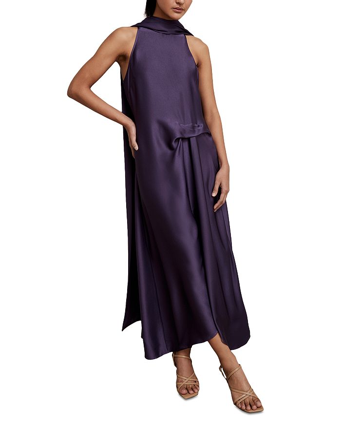 

Повседневное миди-платье Petite Michelle Drape REISS, фиолетовый